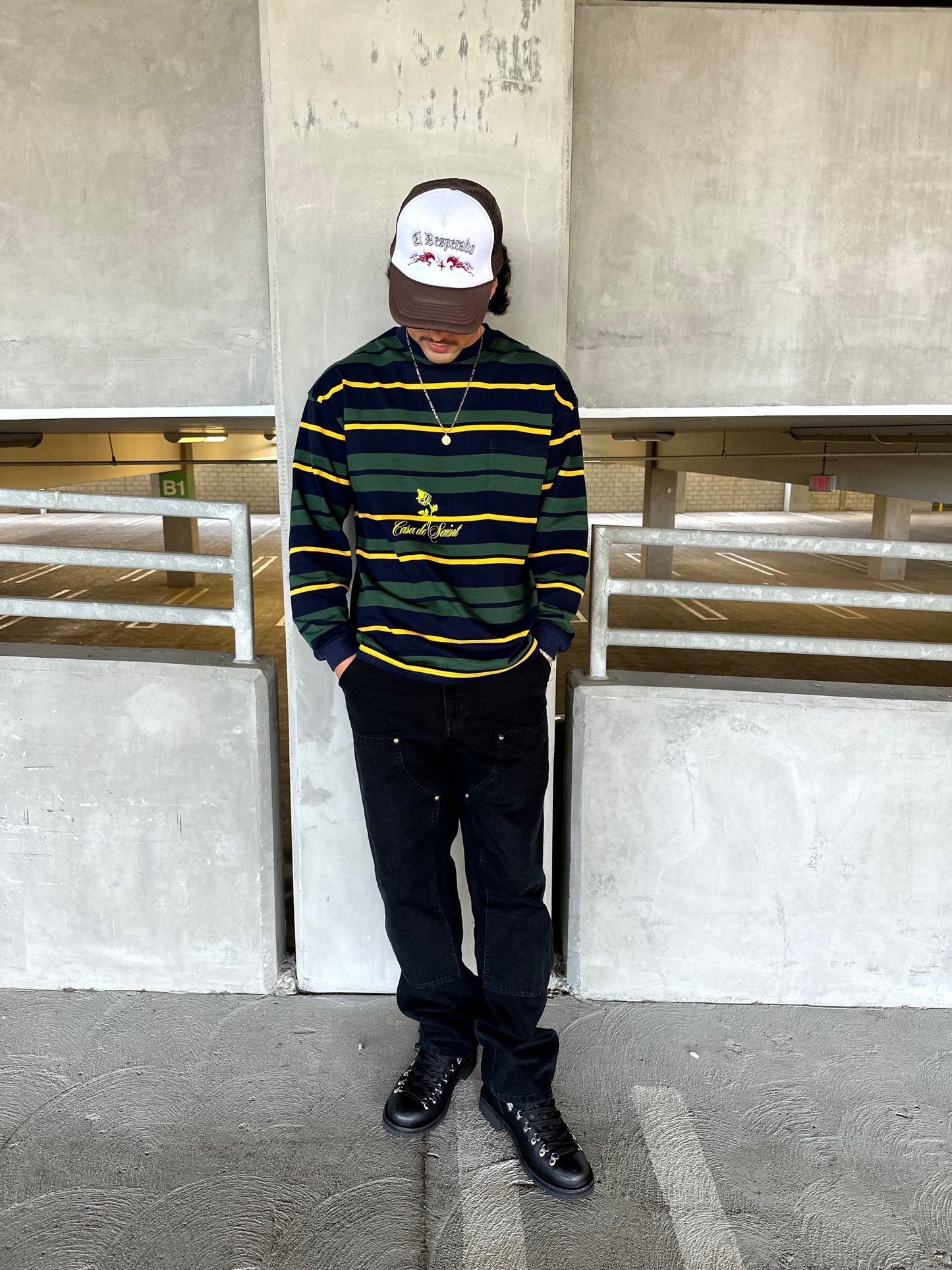 Heavy long sleeve stripe tee